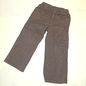 EUC Janie and Jack brown jean cargo pants sz 4T